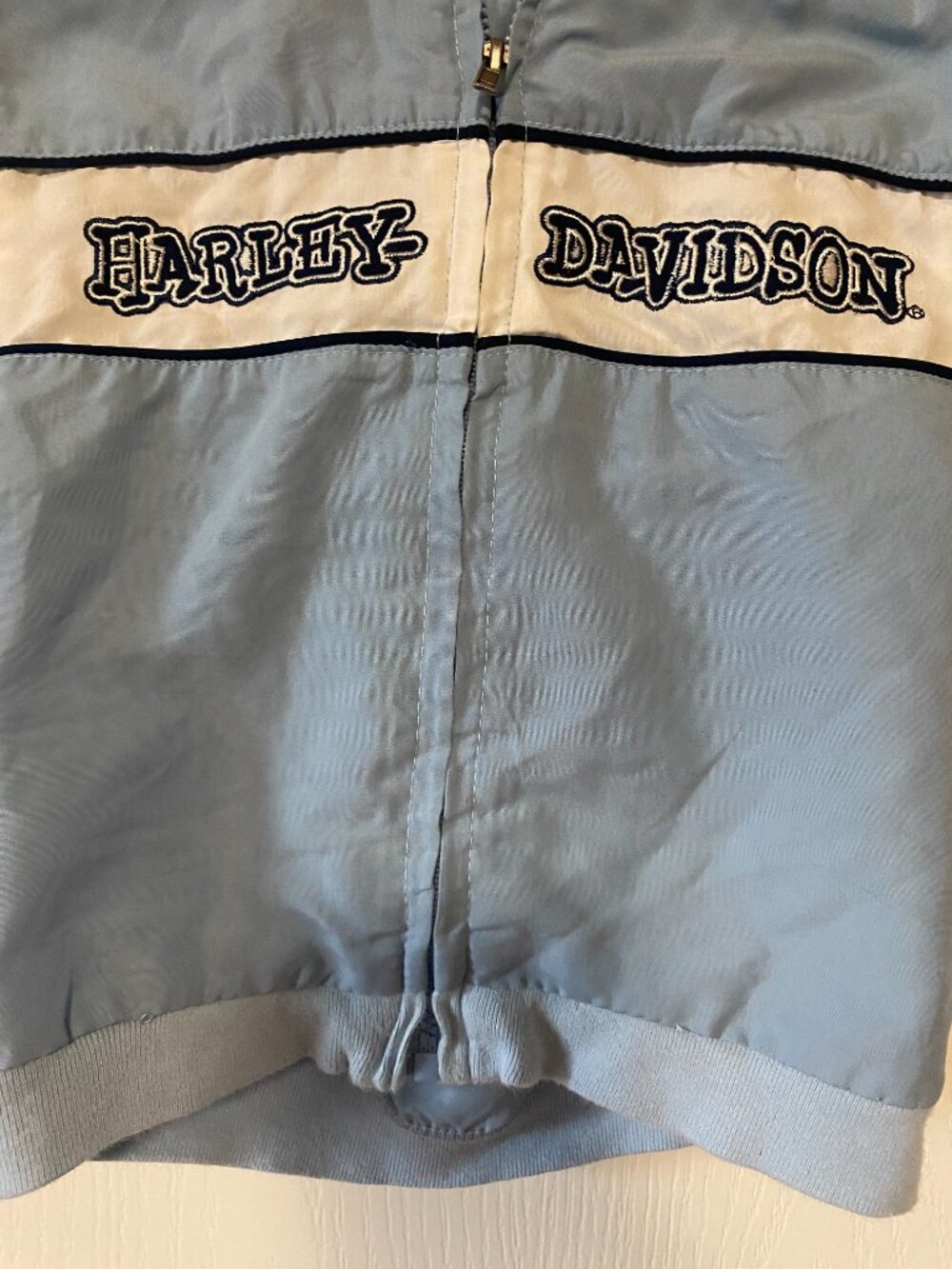 Vintage Harley-Davidson Baby Boy Light Blue Hooded Lightweight Jacket 6/9M - Picture 3 of 13